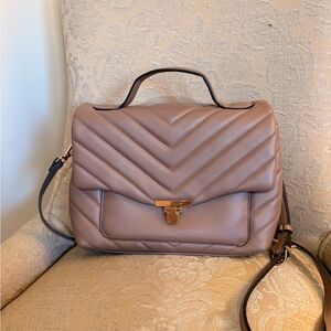 Elegant Taupe Quilted Handbag